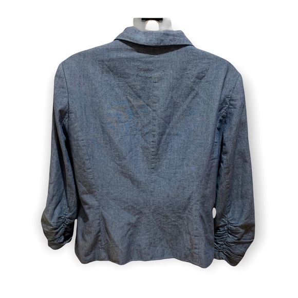 Chambray Denim Blazer Jacket - Picture 3 of 11